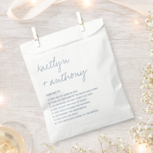 Fun Facts About The Newlyweds Modern Wedding Favour Bags