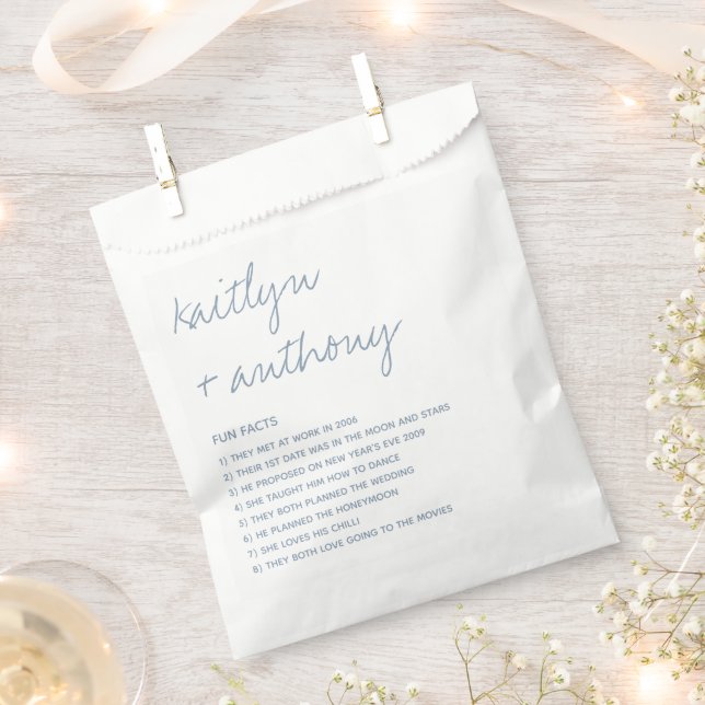 Fun Facts About The Newlyweds Modern Wedding Favour Bags (Clipped)