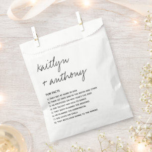 Fun Facts About The Newlyweds Modern Wedding Favour Bags