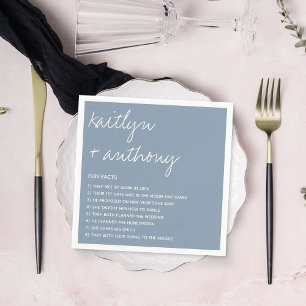 Fun Facts About The Newlyweds Modern Wedding Napkin