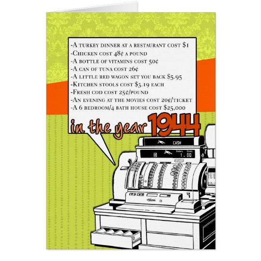 Fun Facts Birthday – Cost of Living in 1944 Card