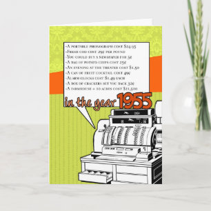 Fun Facts Birthday – Cost of Living in 1955 Card