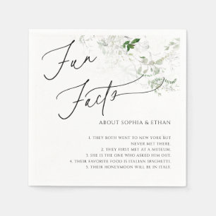 Fun Facts Calligraphy Wedding Greenery Napkin