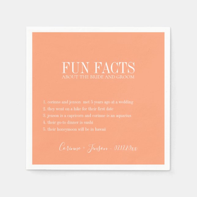 Fun Facts Cantaloupe Peach Napkin (Front)
