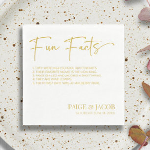 Fun Facts Champagne White Classic Minimal Wedding Napkin