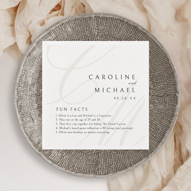 Fun Facts Classic Elegance calligraphy monogram  Napkin (Fun Facts Classic Elegance calligraphy monogram Napkins)