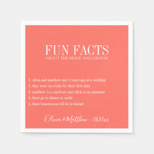 Fun Facts Coral Personalised Napkin