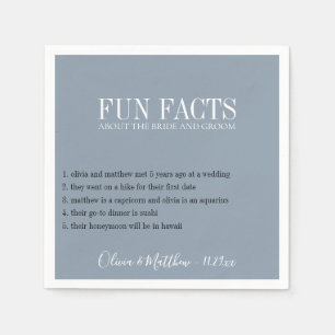 Fun Facts Dusty Blue Napkin