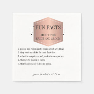 Fun Facts Elegant Rose Gold Logo Personalised Napkin