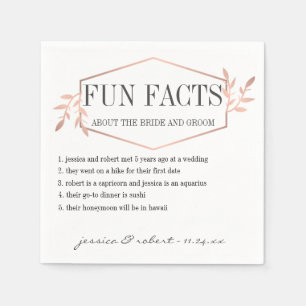 Fun Facts Elegant Rose Gold Personalised Napkin