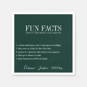 Fun Facts Emerald Green Personalised Napkin