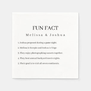Fun Facts Funny Elegant Simple Wedding Napkin