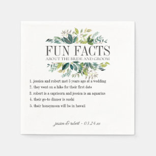 Fun Facts Garden Greenery Personalised Napkin