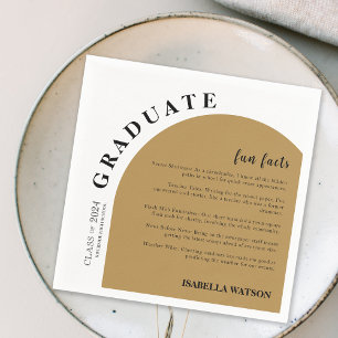 Fun Facts Gold Arch Graduation Party Napkin