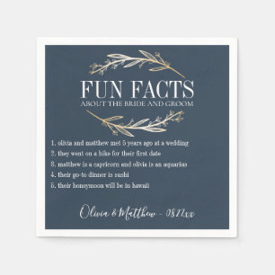 Fun Facts Gold Botanical Personalised Napkin