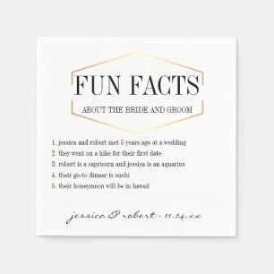 Fun Facts Gold Personalised Paper Napkins