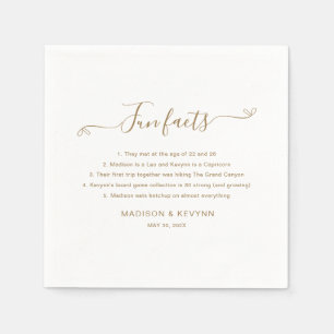 Fun Facts Gold Wedding Napkins