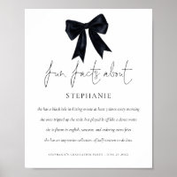 Fun Facts Grad Black Coquette Bow Graduation Party