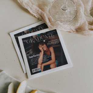 Fun Facts   Graduate Magazine Cover Photo Napkin