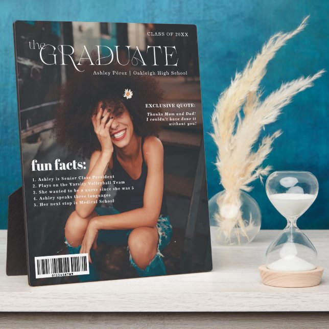 Fun Facts | Graduate Magazine Cover Photo Plaque (Side)