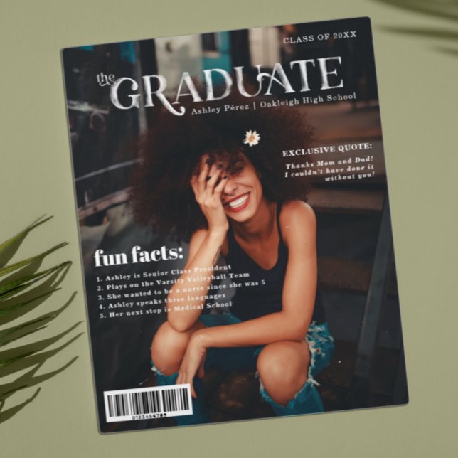 Fun Facts | Graduate Magazine Cover Photo Plaque (Creator Uploaded)
