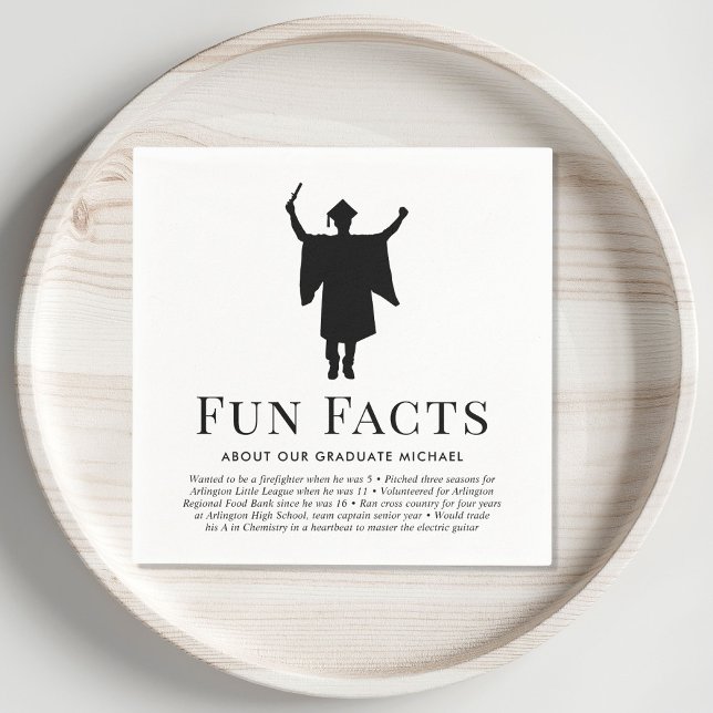 Fun Facts Graduation Party Napkin (Creator Uploaded)