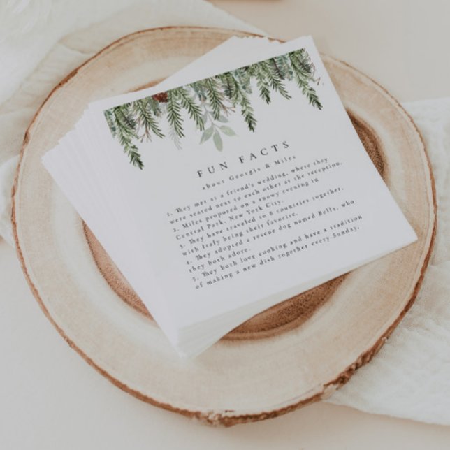 Fun Facts Holiday Wedding Personalised Napkin (Creator Uploaded)