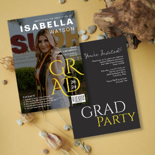 Fun Facts   Magazine Cover Photo Graduation Party Invitation