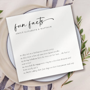Fun Facts Minimalist Script Wedding Napkin