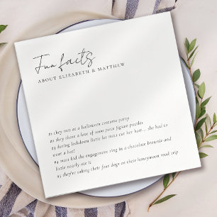 Fun Facts Minimalist Script Wedding Napkin