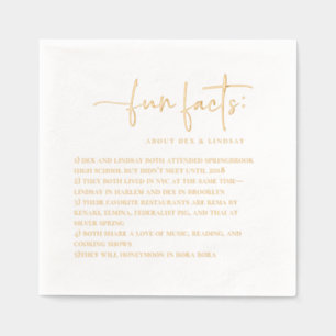 Fun Facts Minimalist Wedding Foil Napkins