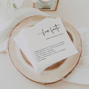 Fun Facts Minimalist Wedding Napkin