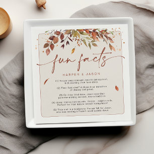 Fun Facts Modern Chic Minimalist Fall Wedding Napkin