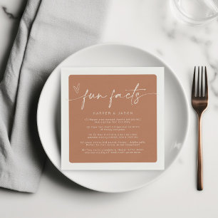 Fun Facts Modern Chic Minimalist Terracotta Napkin