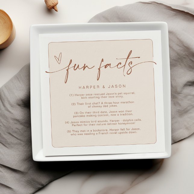 Fun Facts Modern Chic Minimalist Terracotta Napkin (Creator Uploaded)