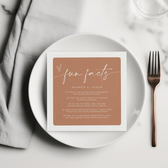 Fun Facts Modern Chic Minimalist Terracotta Napkin (Creator Uploaded)