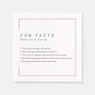 Fun Facts Modern Chic Minimalist Wedding  Napkin