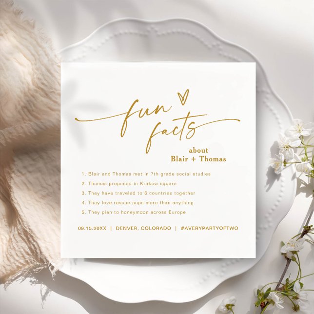 Fun Facts Modern Chic Minimalist Wedding Napkins (Creator Uploaded)