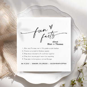 Fun Facts Modern Chic Minimalist Wedding Napkins
