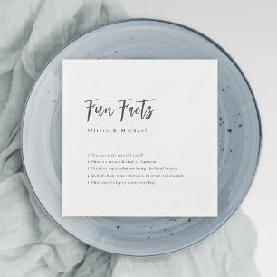 Fun Facts Modern Chic Script Minimalist Wedding Napkin