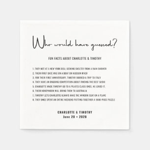 Fun Facts Modern Minimalist Script Wedding Napkin