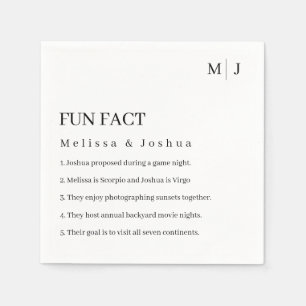 Fun Facts Modern Wedding Napkin