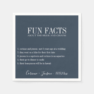 Fun Facts Muted Navy Blue Personalised Napkin