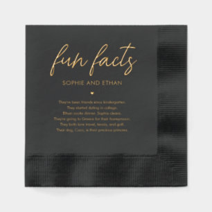 Fun Facts Napkins For Wedding and Bridal Shower