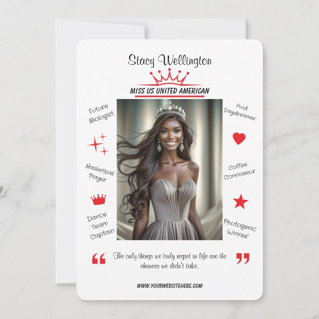 Fun Facts Pageant Promo Autograph Cards (Back)