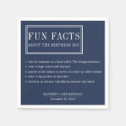 Fun Facts personalised napkins for birthdays
