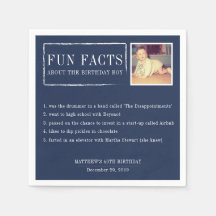 Fun Facts personalised napkins for birthdays
