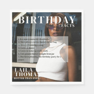 Fun Facts Photo Birthday Party Magazine Cover Napkin