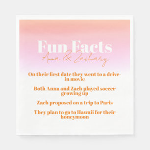 Fun Facts Pink Bridal Shower Napkin