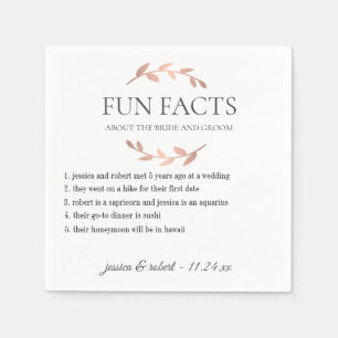 Fun Facts Rose Gold Personalised Paper Napkins